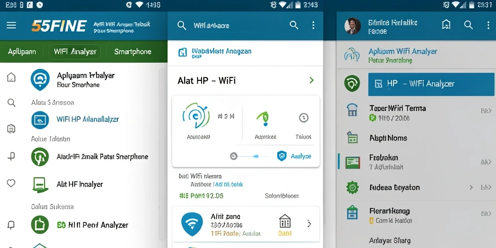 Antarmuka pengguna 55FIVE yang menampilkan analisis WiFi yang jelas.
