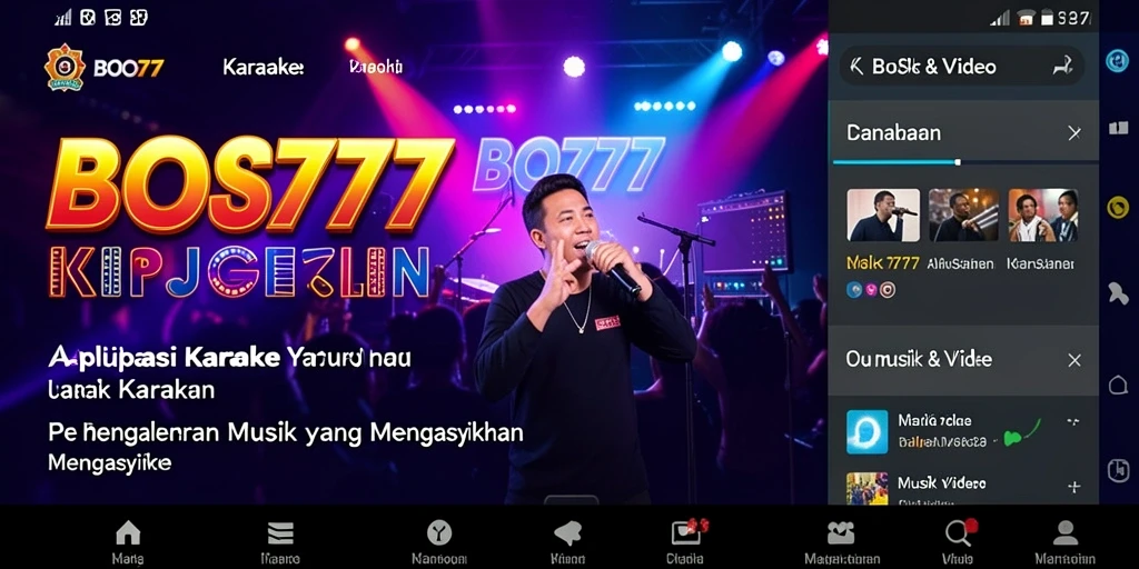 Antarmuka aplikasi BOS777 yang menarik untuk karaoke.