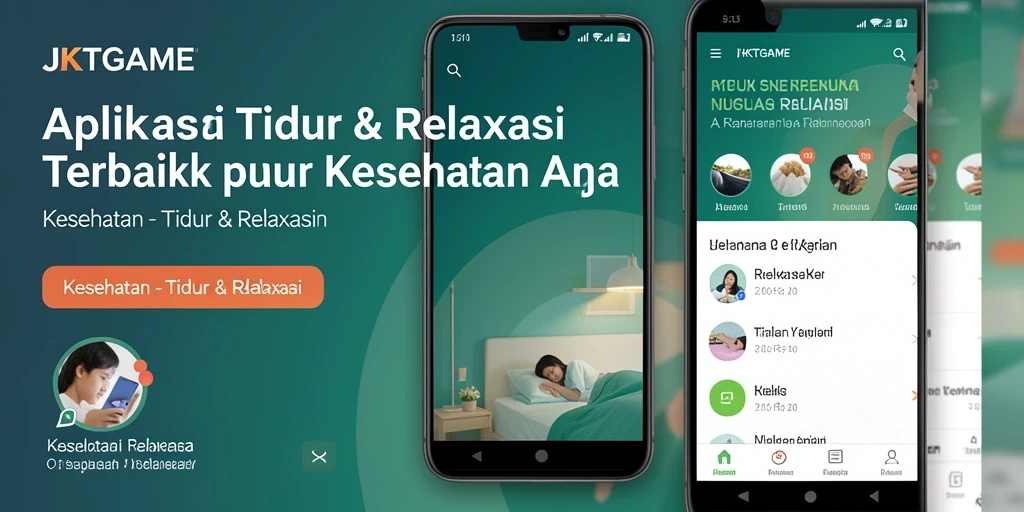 Antarmuka aplikasi JKTGAME yang menenangkan untuk tidur dan relaksasi.
