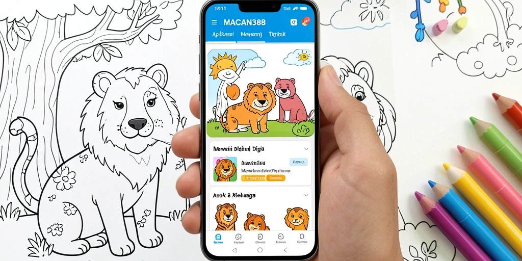 Antarmuka aplikasi Mewarnai Digital yang colorful dan user-friendly.