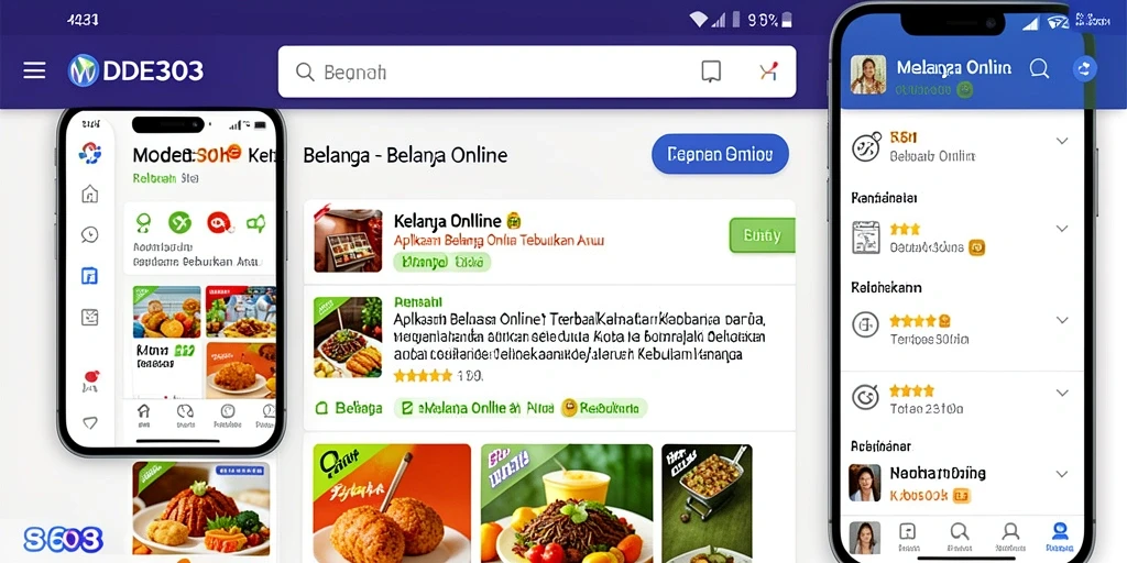 Tampilan antarmuka aplikasi MODE303 yang memudahkan belanja online.