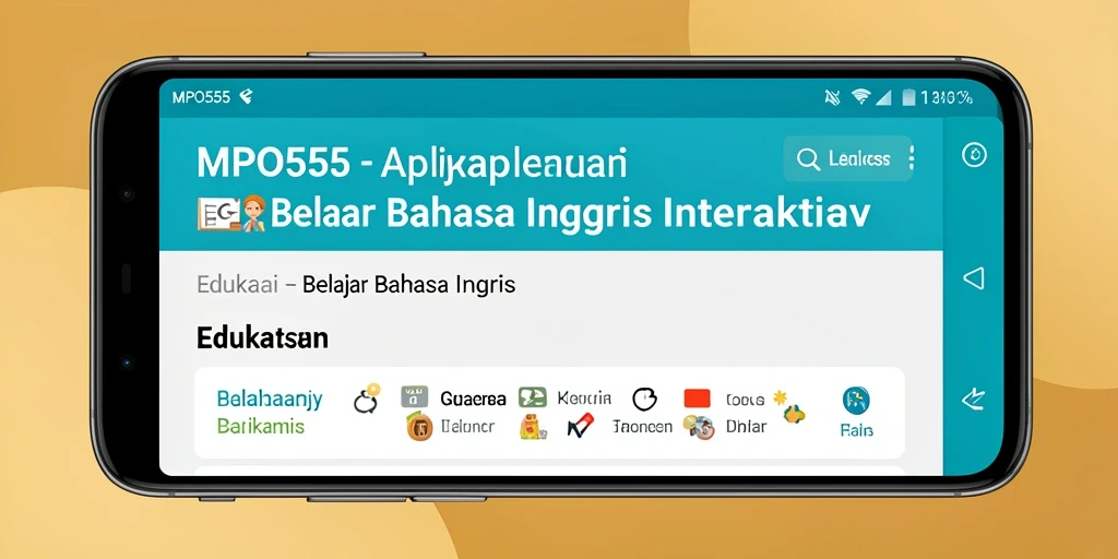 Tampilan antarmuka aplikasi MPO555 yang menarik untuk belajar Bahasa Inggris.