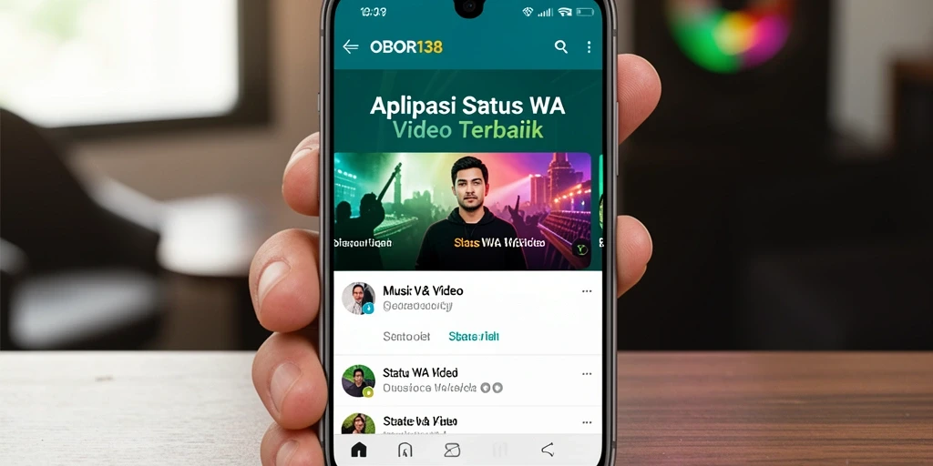 Tampilan antarmuka OBOR138 dengan pilihan video status menarik.