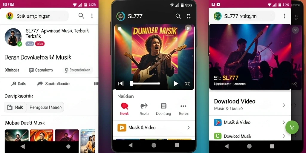 Tampilan antarmuka SL777 yang intuitif untuk Download Musik.