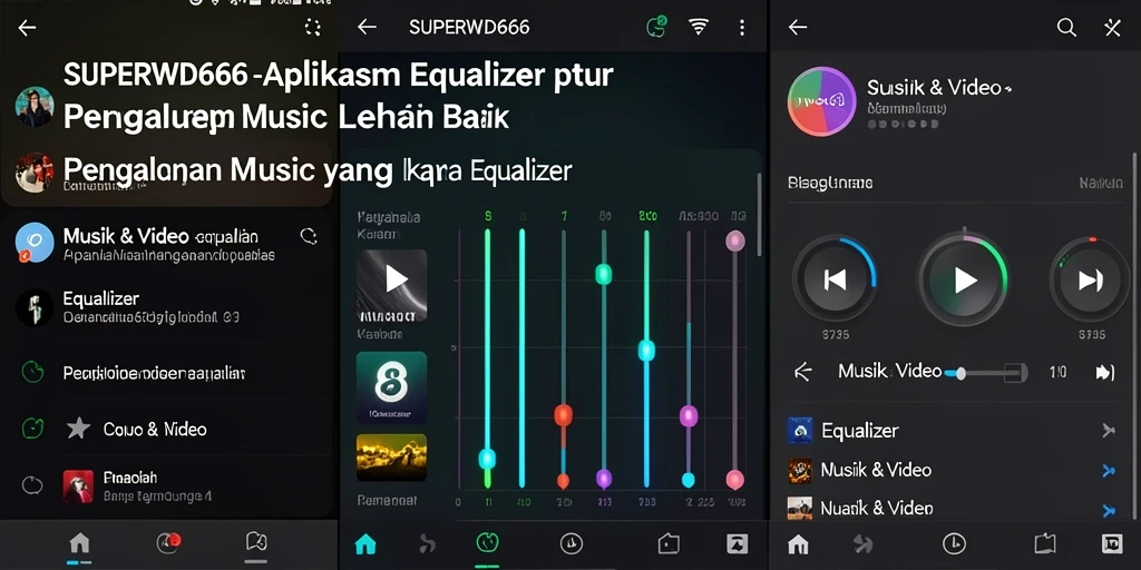 Antarmuka pengguna aplikasi Equalizer SUPERWD666 yang modern dan intuitif.